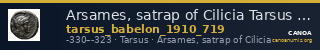 Arsames, satrap of Cilicia Tarsus Babelon 1910 719 — CANOA