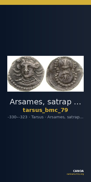 Arsames, satrap of Cilicia Tarsus BMC Tarsus 79 — CANOA