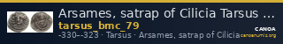 Arsames, satrap of Cilicia Tarsus BMC Tarsus 79 — CANOA