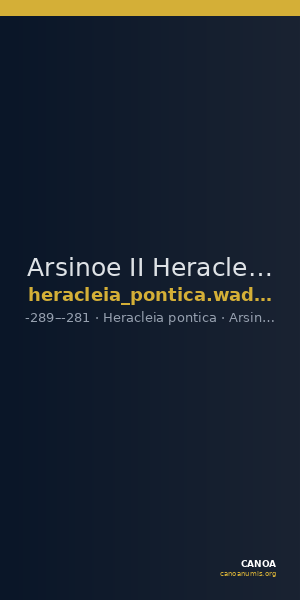 Arsinoe II Heracleia Pontica Waddington 1908 46 — CANOA