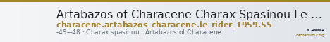 Artabazos of Characene Charax Spasinou Le Rider 1959 55 — CANOA