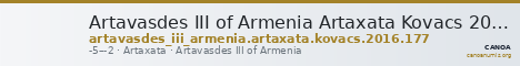 Artavasdes III of Armenia Artaxata Kovacs 2016 177 — CANOA