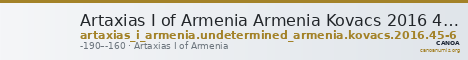 Artaxias I of Armenia Armenia Kovacs 2016 45-6 — CANOA