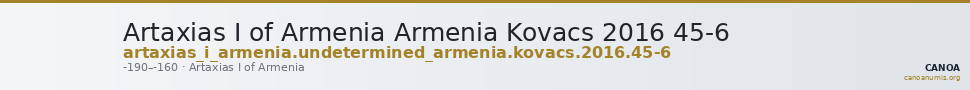 Artaxias I of Armenia Armenia Kovacs 2016 45-6 — CANOA