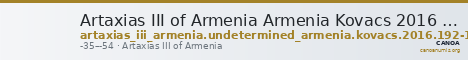 Artaxias III of Armenia Armenia Kovacs 2016 192-194 — CANOA