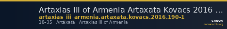 Artaxias III of Armenia Artaxata Kovacs 2016 190-1 — CANOA