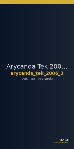 Arycanda Tek 2006 3 — CANOA