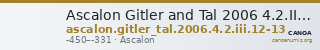 Ascalon Gitler and Tal 2006 4.2.III.12-13 — CANOA