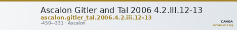 Ascalon Gitler and Tal 2006 4.2.III.12-13 — CANOA