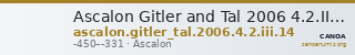 Ascalon Gitler and Tal 2006 4.2.III.14 — CANOA