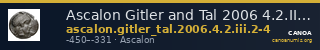 Ascalon Gitler and Tal 2006 4.2.III.2-4 — CANOA