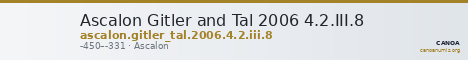 Ascalon Gitler and Tal 2006 4.2.III.8 — CANOA