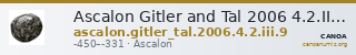 Ascalon Gitler and Tal 2006 4.2.III.9 — CANOA