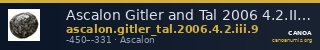 Ascalon Gitler and Tal 2006 4.2.III.9 — CANOA