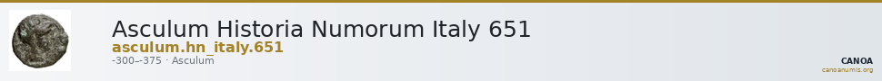 Asculum Historia Numorum Italy 651 — CANOA