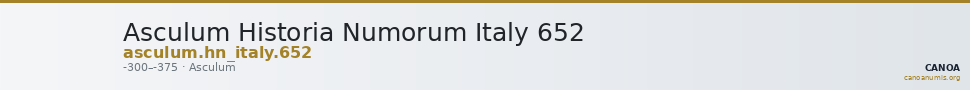 Asculum Historia Numorum Italy 652 — CANOA