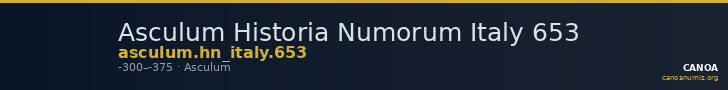 Asculum Historia Numorum Italy 653 — CANOA