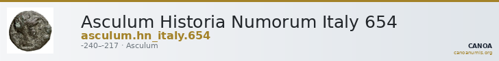 Asculum Historia Numorum Italy 654 — CANOA