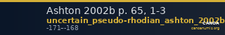 Ashton 2002b p. 65, 1-3 — CANOA