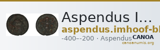 Aspendus Imhoof-Blumer 1901-2 p. 316, 21 — CANOA