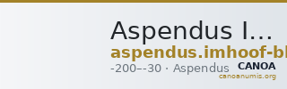 Aspendus Imhoof-Blumer 1901-2 p. 318, 32-33 — CANOA
