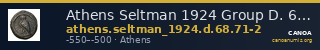 Athens Seltman 1924 Group D. 68, 71-2 — CANOA