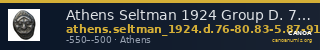Athens Seltman 1924 Group D. 76-80, 83-85, 87-91 — CANOA