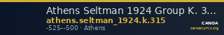 Athens Seltman 1924 Group K. 315 — CANOA
