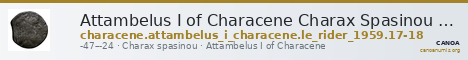 Attambelus I of Characene Charax Spasinou Le Rider 1959 17-18 — CANOA