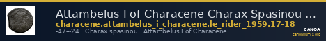 Attambelus I of Characene Charax Spasinou Le Rider 1959 17-18 — CANOA