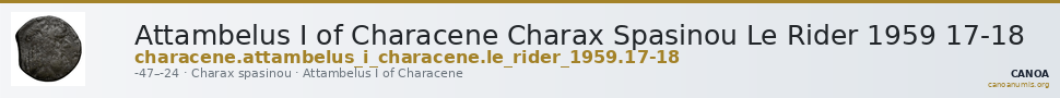 Attambelus I of Characene Charax Spasinou Le Rider 1959 17-18 — CANOA