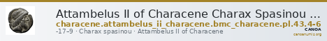 Attambelus II of Characene Charax Spasinou BMC Characene pl. 43, 4-6 — CANOA