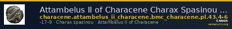 Attambelus II of Characene Charax Spasinou BMC Characene pl. 43, 4-6 — CANOA