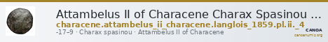 Attambelus II of Characene Charax Spasinou Langlois 1859 pl. II. 4 — CANOA