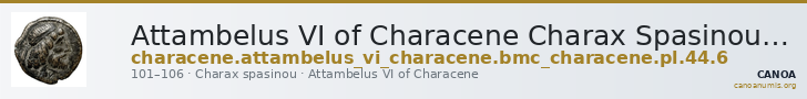 Attambelus VI of Characene Charax Spasinou BMC Characene pl. 44, 6 — CANOA