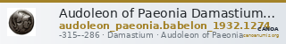 Audoleon of Paeonia Damastium Babelon 1932 1274 — CANOA