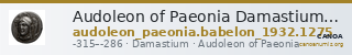 Audoleon of Paeonia Damastium Babelon 1932 1275 — CANOA