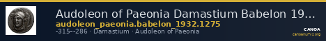 Audoleon of Paeonia Damastium Babelon 1932 1275 — CANOA