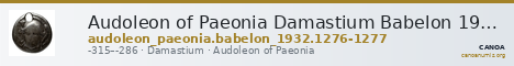 Audoleon of Paeonia Damastium Babelon 1932 1276-1277 — CANOA