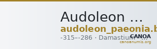 Audoleon of Paeonia Damastium Babelon 1932 1278 — CANOA