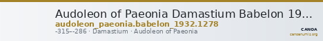 Audoleon of Paeonia Damastium Babelon 1932 1278 — CANOA