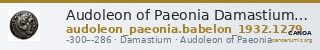 Audoleon of Paeonia Damastium Babelon 1932 1279 — CANOA