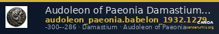 Audoleon of Paeonia Damastium Babelon 1932 1279 — CANOA