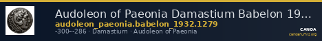 Audoleon of Paeonia Damastium Babelon 1932 1279 — CANOA