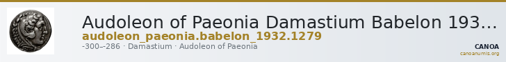 Audoleon of Paeonia Damastium Babelon 1932 1279 — CANOA