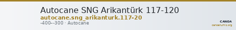 Autocane SNG Arikantürk 117-120 — CANOA