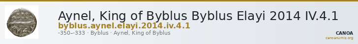 Aynel, King of Byblus Byblus Elayi 2014 IV.4.1 — CANOA