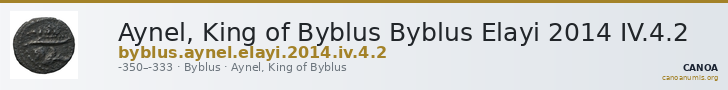 Aynel, King of Byblus Byblus Elayi 2014 IV.4.2 — CANOA