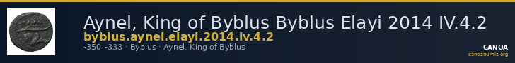 Aynel, King of Byblus Byblus Elayi 2014 IV.4.2 — CANOA