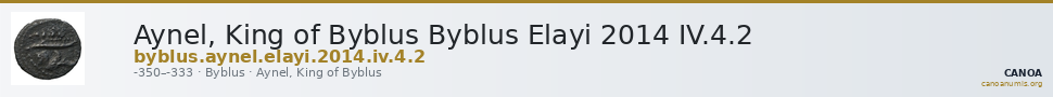 Aynel, King of Byblus Byblus Elayi 2014 IV.4.2 — CANOA